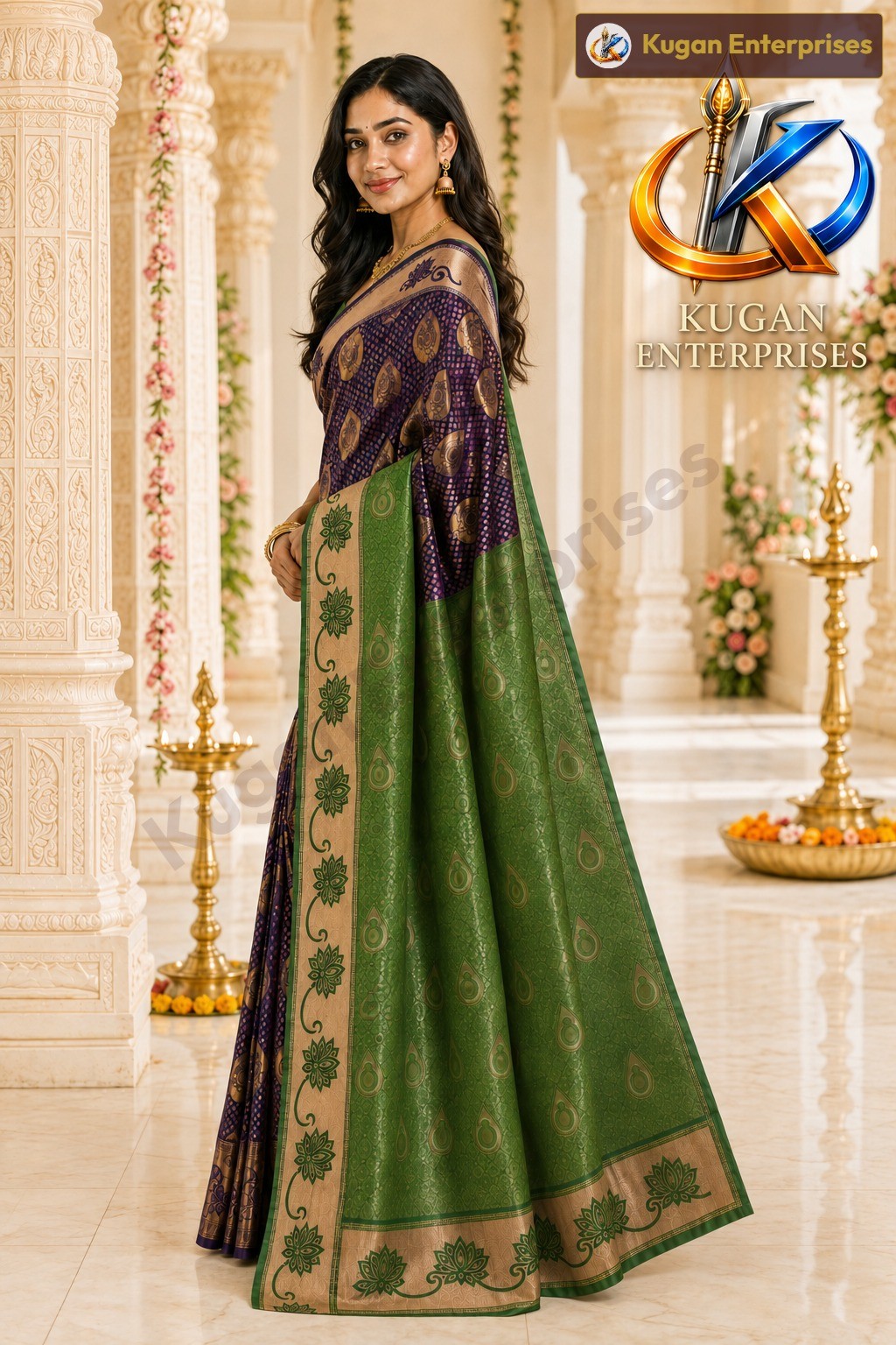 Royal Purple Paisley Zari Saree
