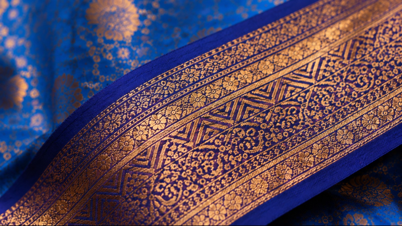Royal Blue & Gold Silk Saree with Rich Zari Border – Elegant Traditional Designer Saree for Women